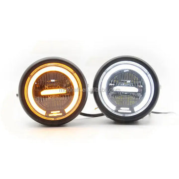 6.5″ Round Metal Motorcycle Headlight | Classic Universal Bike Headlamp