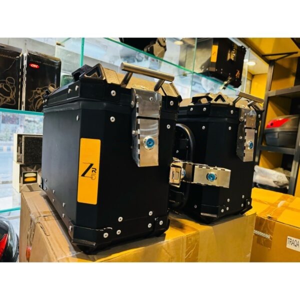 3 PCS Aluminium Motorcycle Luggage Box Set | Heavy-Duty Side & Top Storage Boxes