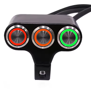 3-in-1 LED Aluminum Switch – Multi-Function Handlebar Control for Motorcycles & Scooters
