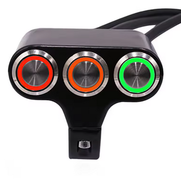 3-in-1 LED Aluminum Switch – Multi-Function Handlebar Control for Motorcycles & Scooters