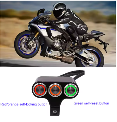 3-in-1 LED Aluminum Switch – Multi-Function Handlebar Control for Motorcycles & Scooters