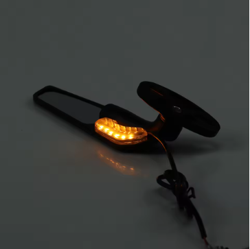 Wind Wings LED Fairing Side View Mirrors – Small Size (SM-10) | Stylish Motorcycle Mirrors with Built-in Indicators