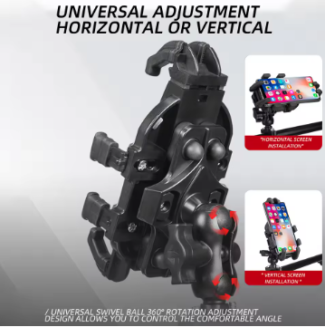 Shockproof Mobile Holder – Handle Fitting | Shock-Absorbing Motorcycle Mobile Stand