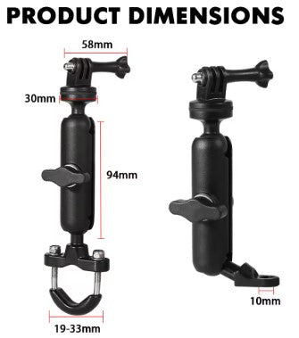 GoPro Action Camera Holder – Handle Mount Bracket (Aluminum Body)