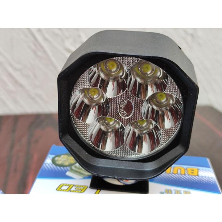 Square 2.5" 6-LED Projector Light | Universal Motorcycle, Car & Jeep Fog Lamp