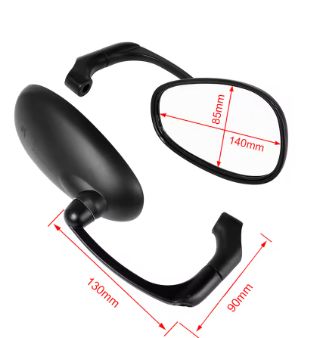 Retro Design Side View Mirrors – Aluminium Body (SM-12) | Classic Motorcycle Mirrors