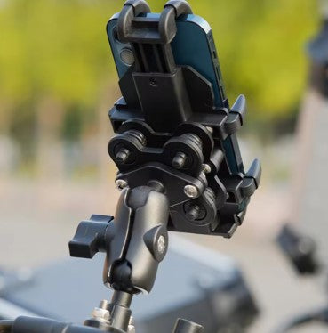 HJG Shockproof Motorcycle Mobile Holder – Shock Absorbing Phone Stand for Handlebars
