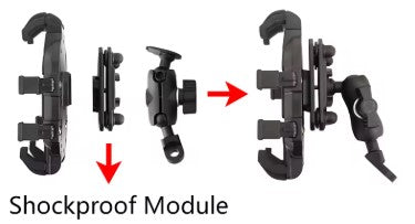 HJG Shockproof Motorcycle Mobile Holder – Shock Absorbing Phone Stand for Handlebars
