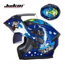 Jiekai JK902 Blue Shark Flip Up Helmet – DOT Certified, Dual Visor, Bluetooth Ready