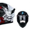 Jiekai JK 316 Jaw White Flip Up Helmet – DOT Certified, Dual Visor, Bluetooth Ready