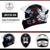 Jiekai JK 316 Jaw White Flip Up Helmet – DOT Certified, Dual Visor, Bluetooth Ready
