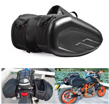 KOMINE Motorcycle Saddle Bags with Waterproof Cover | Durable Touring Side Bags