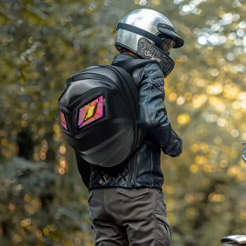 Turtle Shape LED Animation Riding Bag (RB-02) | Smart Backpack for Riders