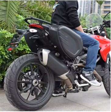KOMINE Motorcycle Saddle Bags with Waterproof Cover | Durable Touring Side Bags