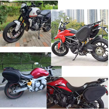 KOMINE Motorcycle Saddle Bags with Waterproof Cover | Durable Touring Side Bags