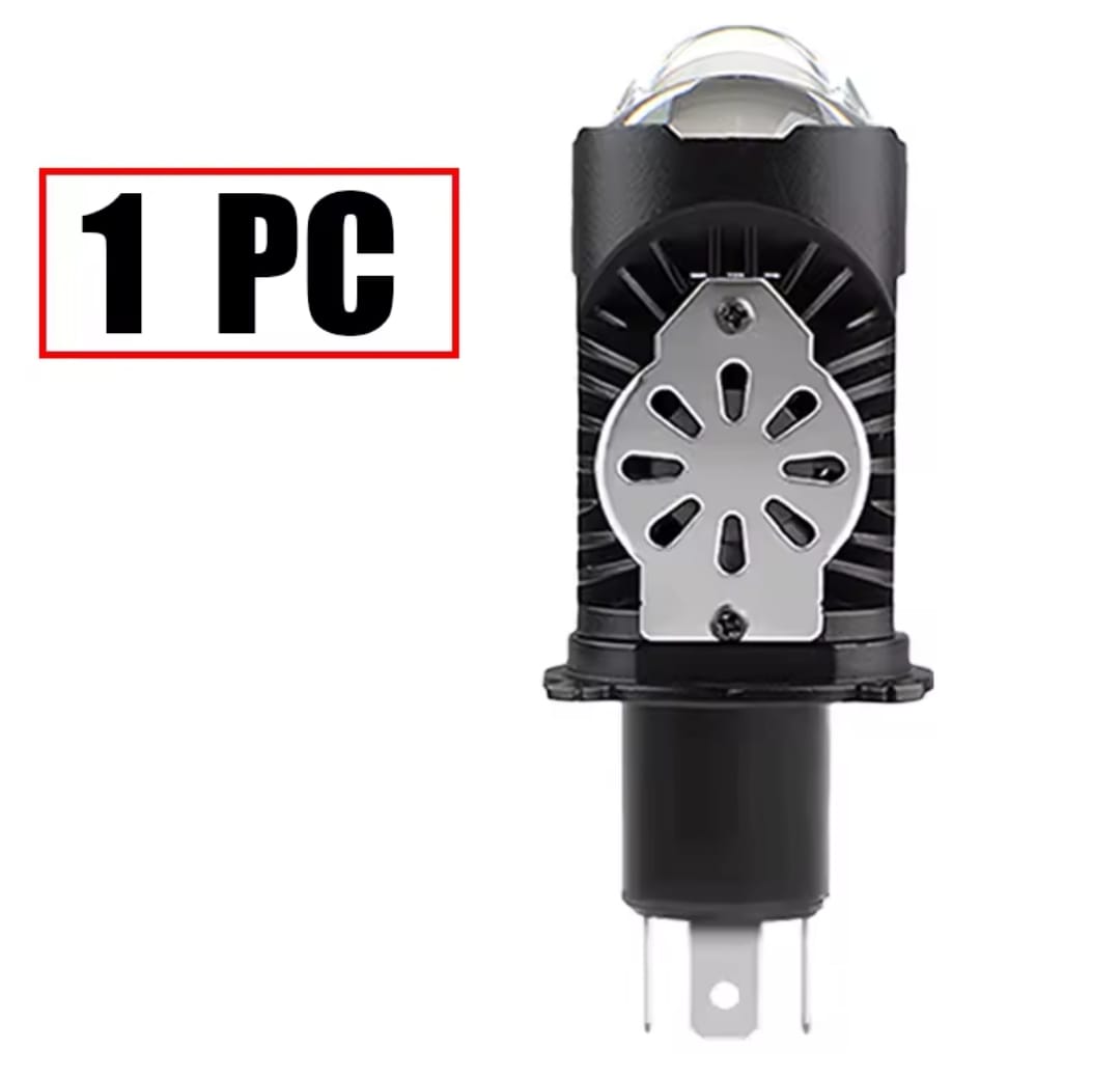 H4 High Power LED Projector Headlight (6000LM) | Super Bright Motorcycle & car Bulb (1 Piece)