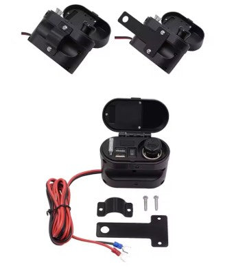 Cigarette Lighter Charger with Dual USB Port & Voltmeter-Clock – Motorcycle Power Adapter