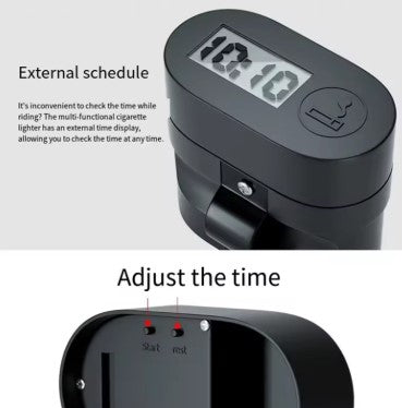 Cigarette Lighter Charger with Dual USB Port & Voltmeter-Clock – Motorcycle Power Adapter