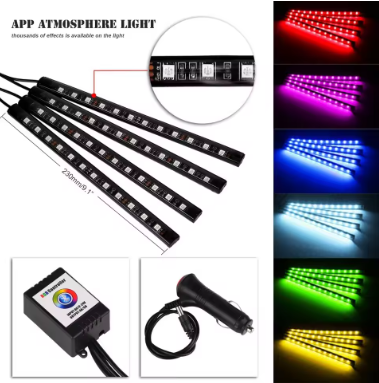RGB Bluetooth Neon Strip Lights – Multicolor Flash LED Kit for Bikes & Cars