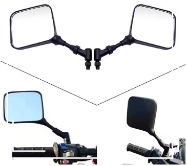 Square Shape Side View Mirrors – Adjustable | Universal Motorcycle Rear View Mirrors (SM-03)