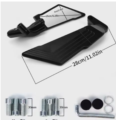 Aerodynamic Style Eagle Print Wind Wings Mirrors (SM-34) – Universal Motorcycle Side Mirrors