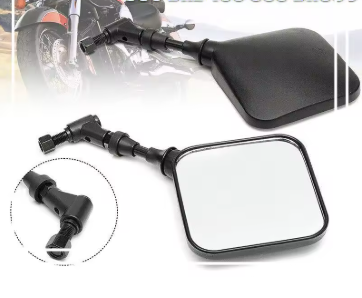 Square Shape Side View Mirrors – Adjustable | Universal Motorcycle Rear View Mirrors (SM-03)