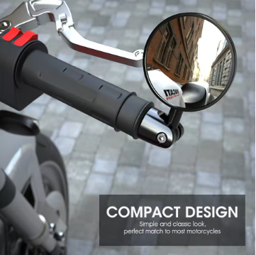 Bar End Folding Mirrors (SM-21) | Stylish & Adjustable Motorcycle Side Mirrors