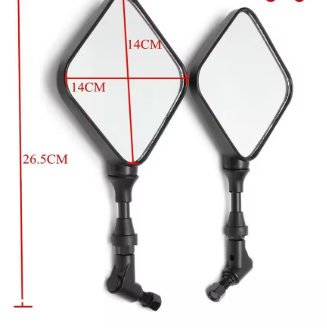 Square Shape Side View Mirrors – Adjustable | Universal Motorcycle Rear View Mirrors (SM-03)