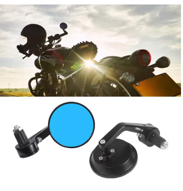 Round Shape Bar End Mirrors (SM-05) | Universal CNC Motorcycle Side View Mirrors