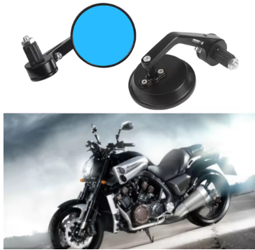 Round Shape Bar End Mirrors (SM-05) | Universal CNC Motorcycle Side View Mirrors
