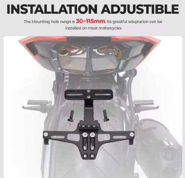 Aluminium Tail Tidy – Number Plate Mount Bracket Holder for Motorcycles