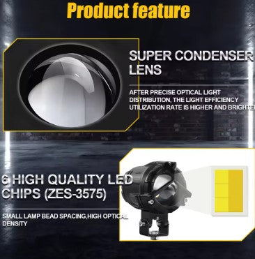 Mercedes Style Auxiliary Lights (EL-04) – Premium External LED for Motorcycles & Car