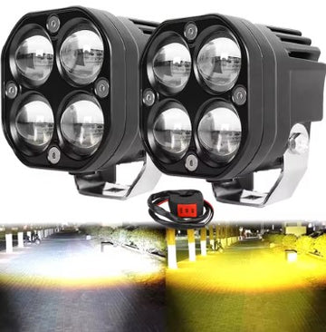 HJG 4 Lens LED Projector (EL-07) – High-Intensity Auxiliary Lights with Mounts for Motorcycles