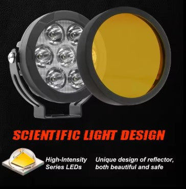 HJG 7 LED Auxiliary Lights (EL-08) – 140W High-Power External LED with Removable Lens