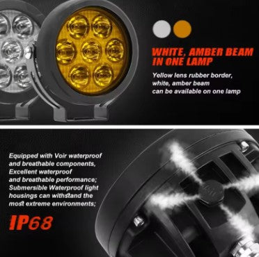 HJG 7 LED Auxiliary Lights (EL-08) – 140W High-Power External LED with Removable Lens