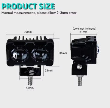 S-20 Mini Dual Projector Driving Light (EL-11) – Compact High-Power Auxiliary LED for Motorcycles