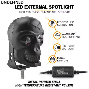 HJG Skull Light (EL-21) – External LED Auxiliary Light for Motorcycles & Cars