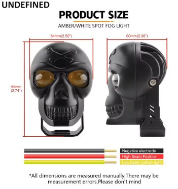 HJG Skull Light (EL-21) – External LED Auxiliary Light for Motorcycles & Cars