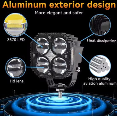 4 Lens Pro Auxiliary Lights (EL-25) – Quad Lens High-Power Motorcycle LED