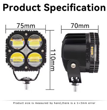 4 Lens Pro Auxiliary Lights (EL-25) – Quad Lens High-Power Motorcycle LED