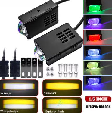 Slim Multi-Color Lens Mini Driving Lights (EL-33) – Universal Auxiliary External LED
