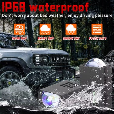 Slim Multi-Color Lens Mini Driving Lights (EL-33) – Universal Auxiliary External LED