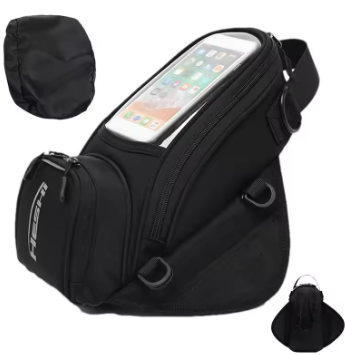 HESHI Magnetic Tankbag with Straps & Waterproof Cover (TB-03) | Premium Motorcycle Tank Bag