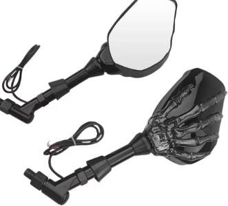 Skeleton Side View Mirrors (SM-21) – Unique Motorcycle Rear View Mirrors with Bone Hand Design