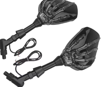Skeleton Side View Mirrors (SM-21) – Unique Motorcycle Rear View Mirrors with Bone Hand Design