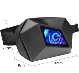 LED Eye Animation Shoulder Riding Bag (Cross Bag) | Smart Interactive Motorcycle Chest Bag
