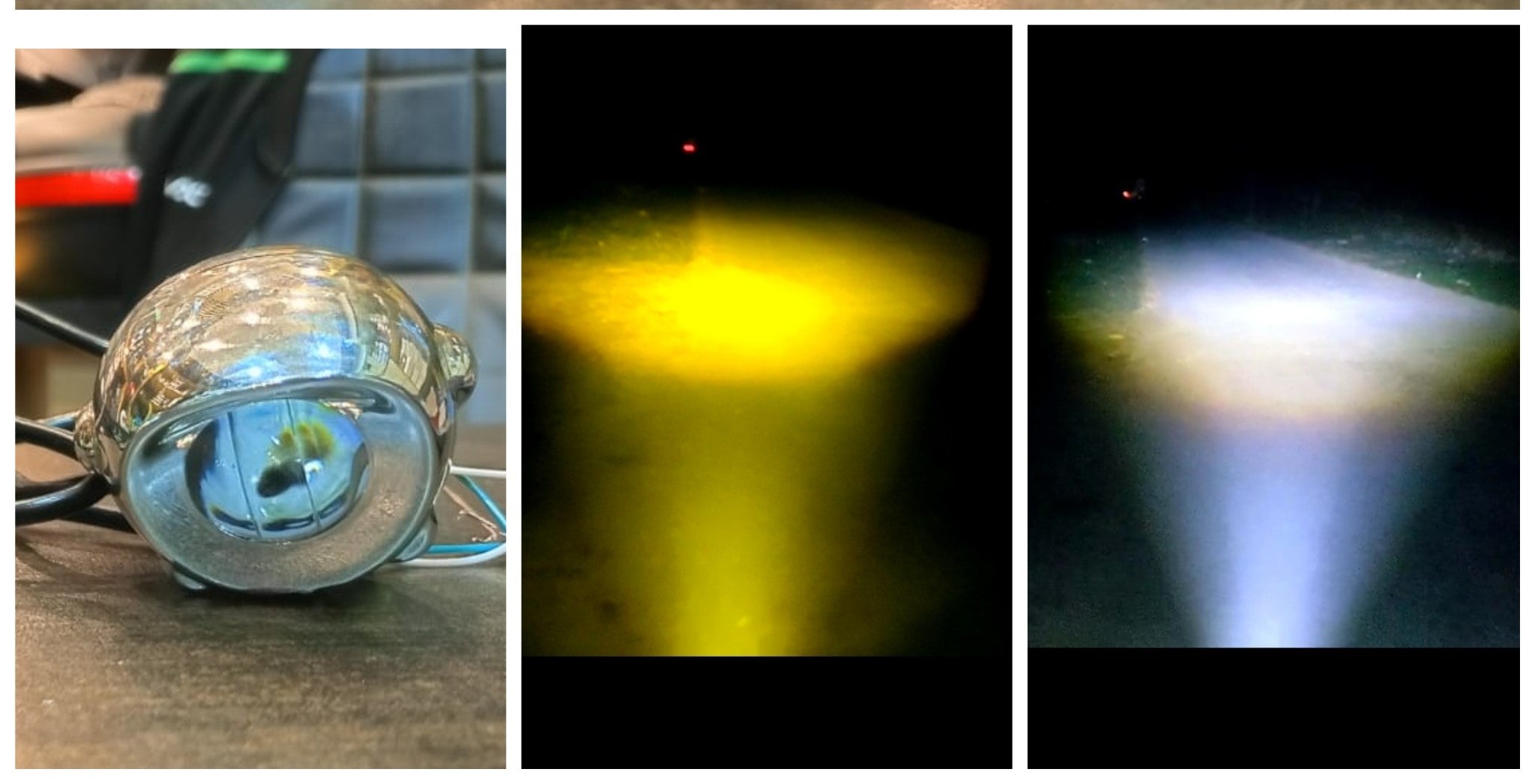 Fish Eye Antifog LED Projector Light (Yellow + White) | Universal Motorcycle & Car Headlamp (1 Piece)