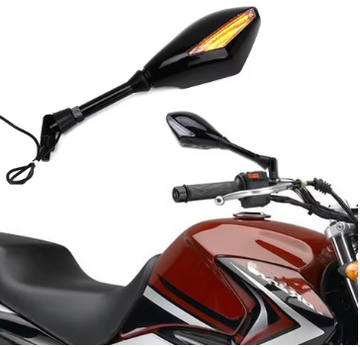 LED Side View Mirrors (SM-18) | Stylish & Bright Motorcycle Rear View Mirrors