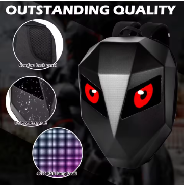LED Eye Animation Riding Backpack RB-01 | Smart LED Motorcycle Riding Bag