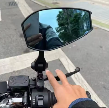 Side View Mirror – Blue Glass Anti-Glare Motorcycle Rear View Mirrors (Universal Fit)